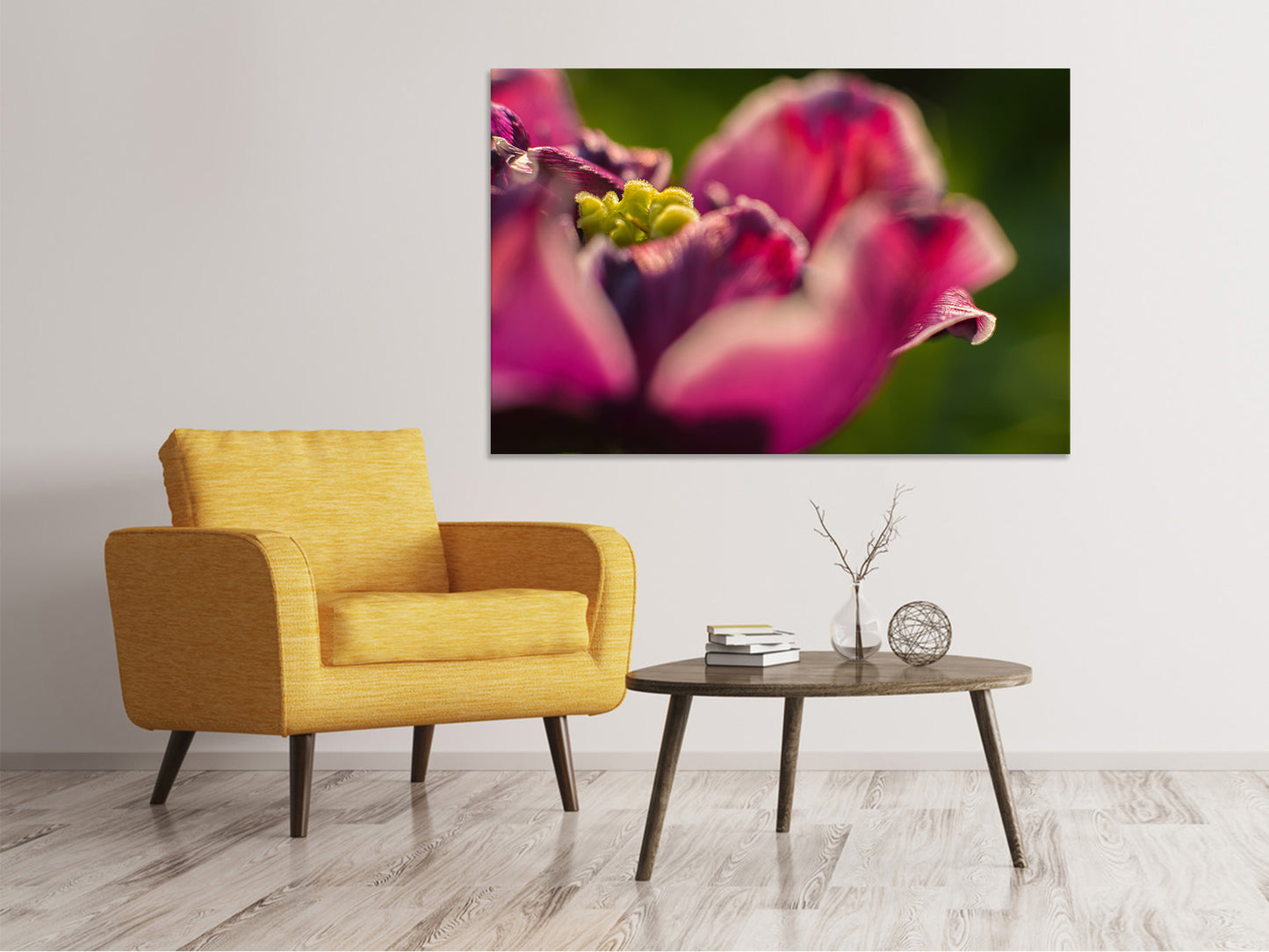 Leinwandbild Makro Tulpe in rot