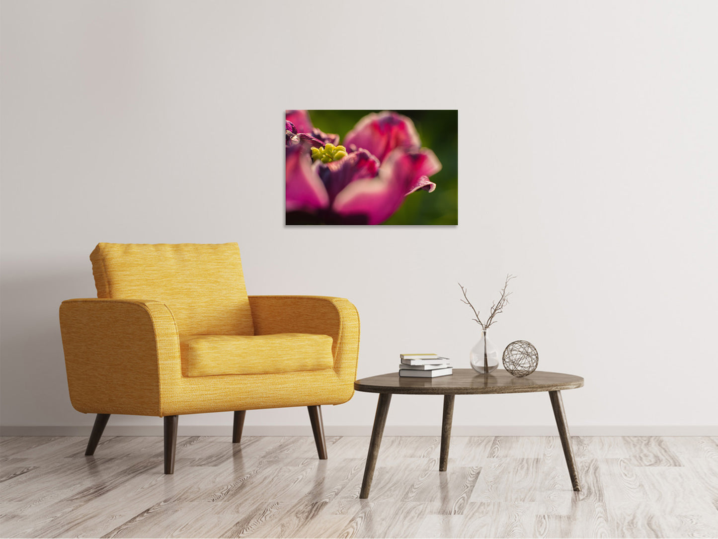 Leinwandbild Makro Tulpe in rot