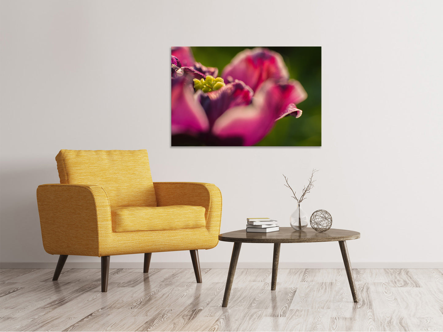 Leinwandbild Makro Tulpe in rot