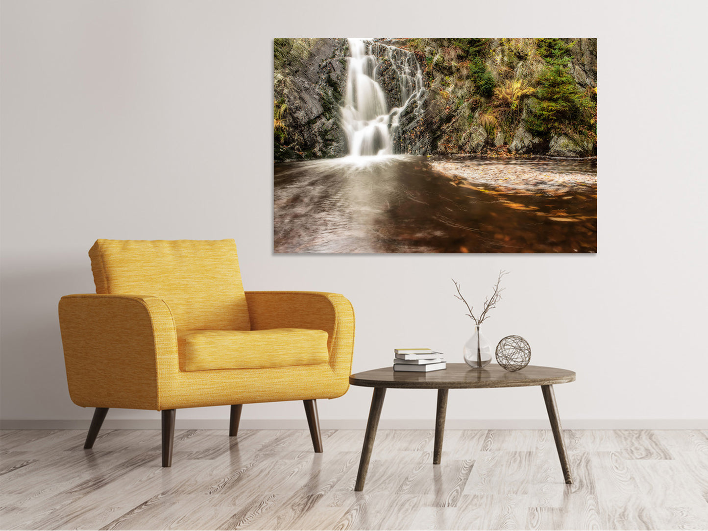 Leinwandbild Schöner Ausblick auf den Wasserfall