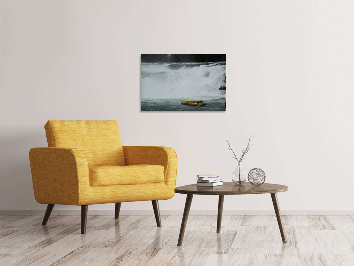 Leinwandbild Aussichtsplattform am Wasserfall