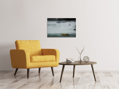 Leinwandbild Aussichtsplattform am Wasserfall