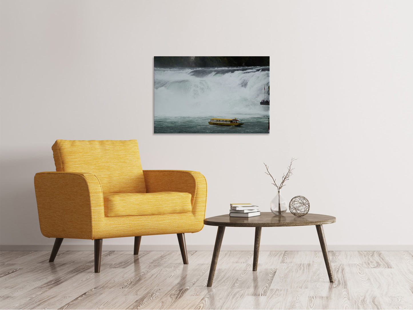 Leinwandbild Aussichtsplattform am Wasserfall