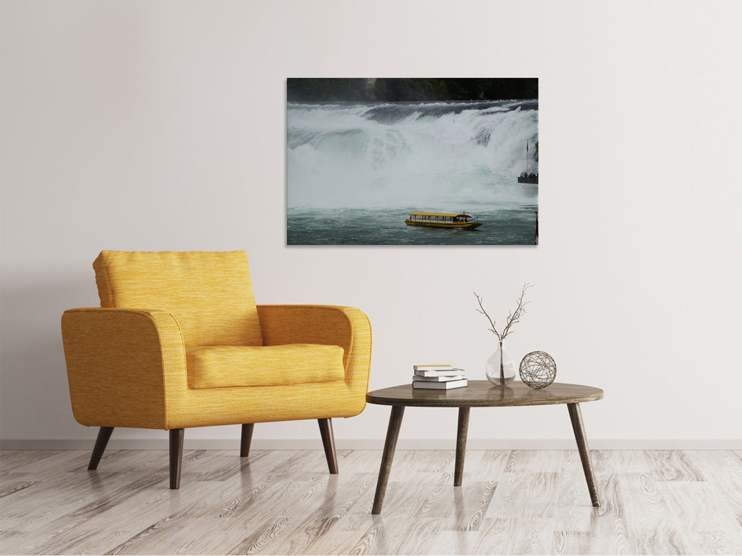 Leinwandbild Aussichtsplattform am Wasserfall