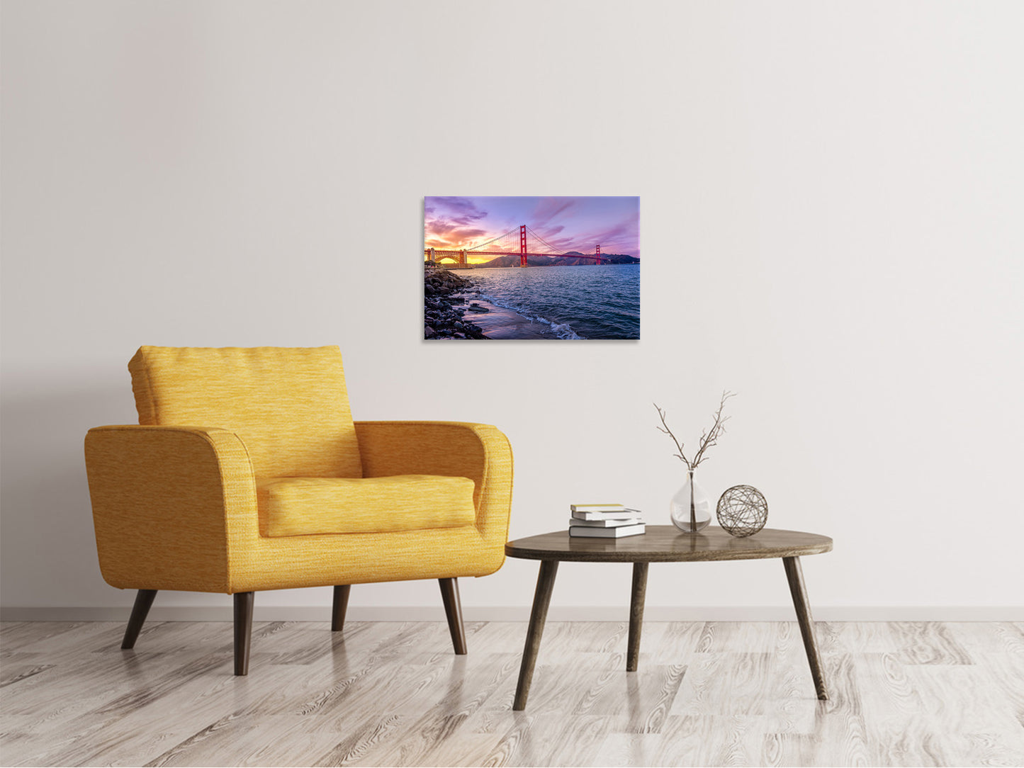 Leinwandbild Golden Gate am Abend