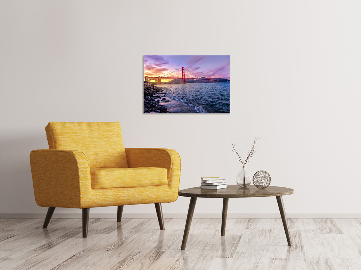 Leinwandbild Golden Gate am Abend