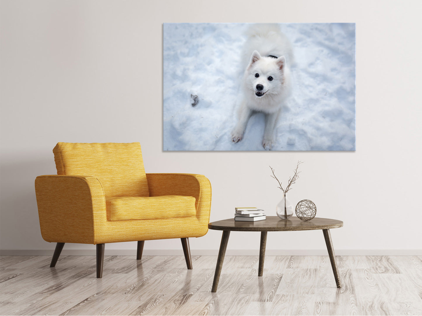 Leinwandbild Hunde Freude im Schnee