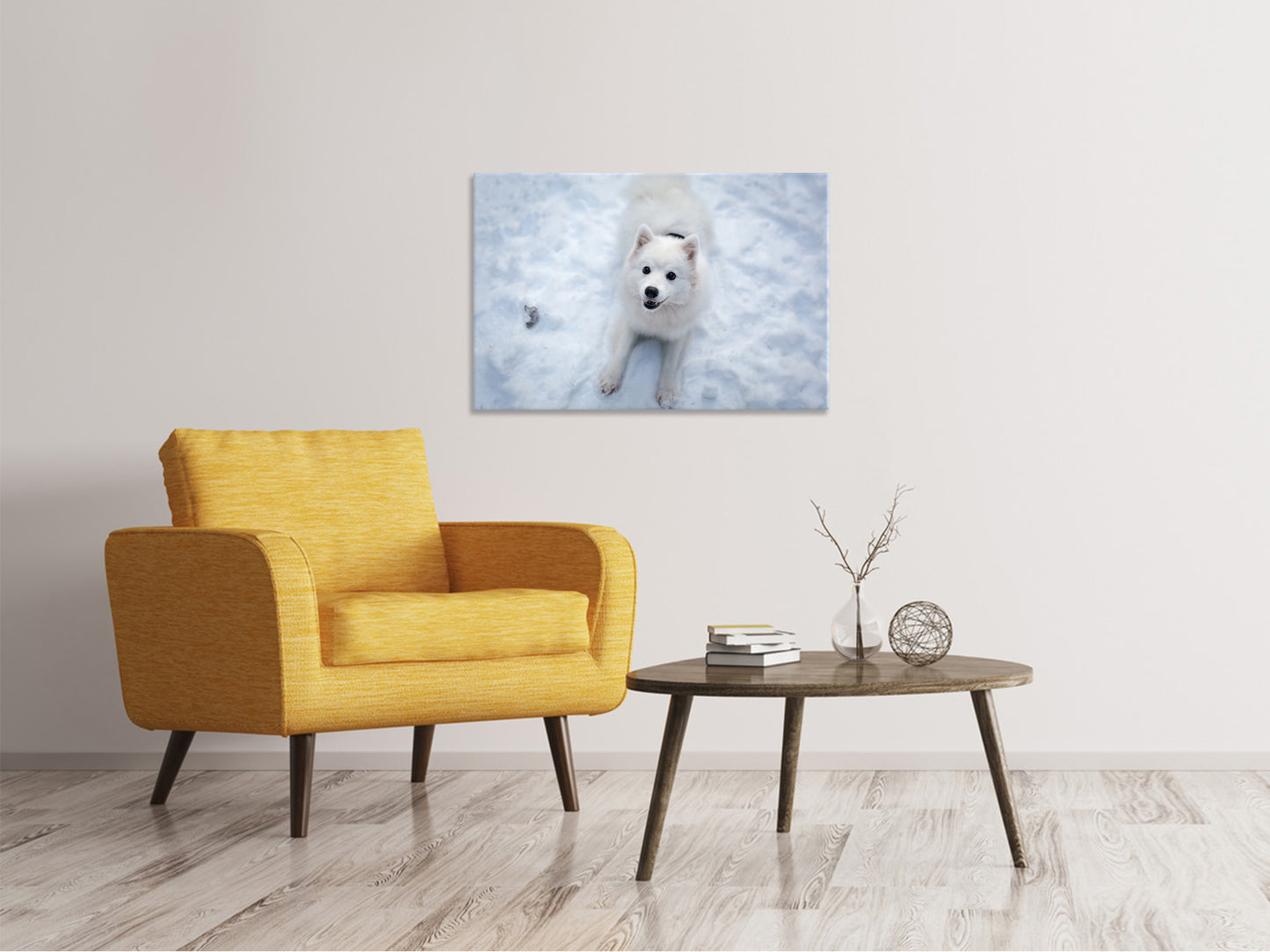 Leinwandbild Hunde Freude im Schnee