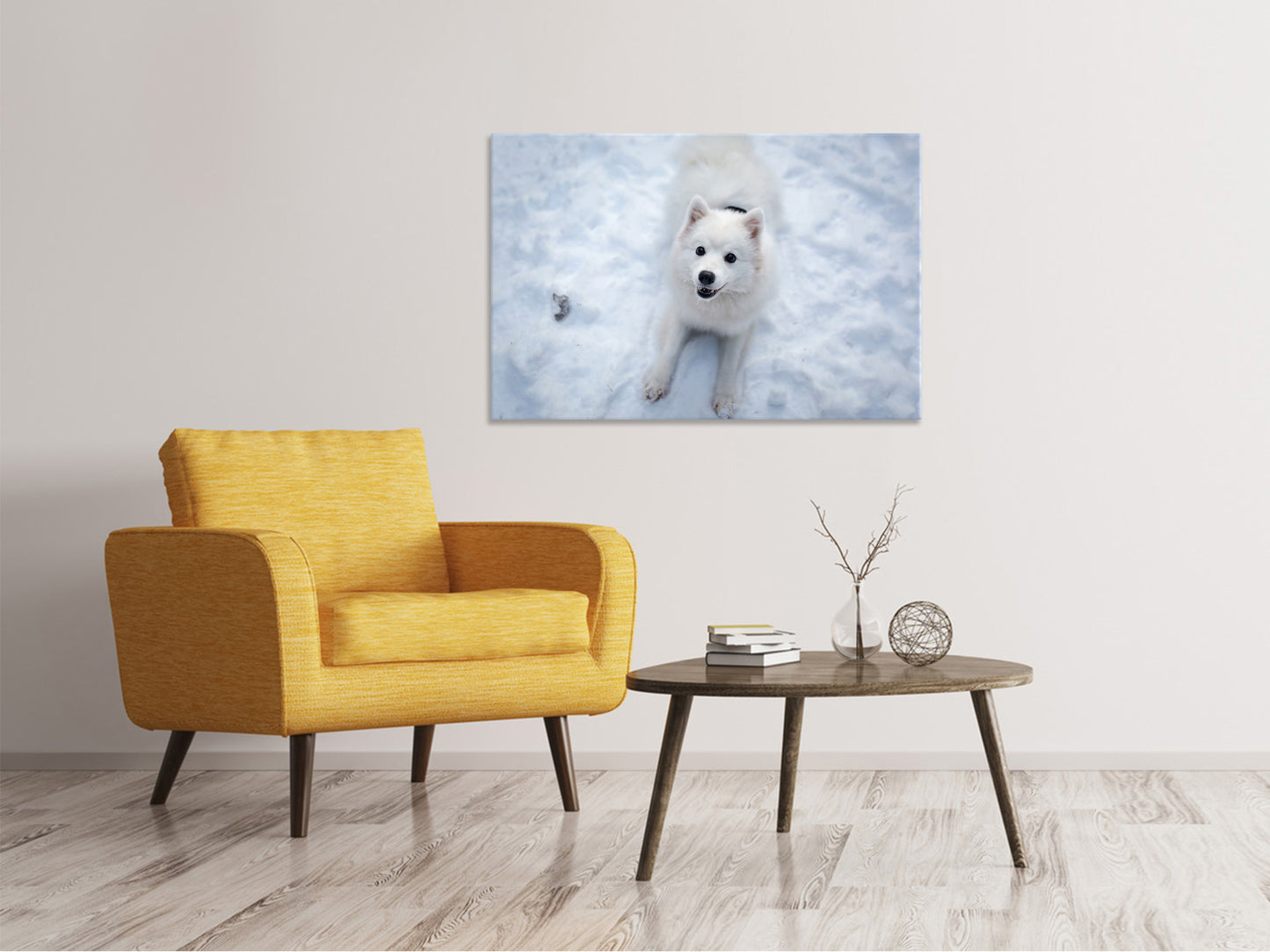 Leinwandbild Hunde Freude im Schnee