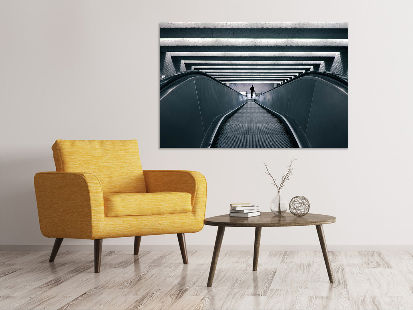 Leinwandbild Rolltreppe abwärts