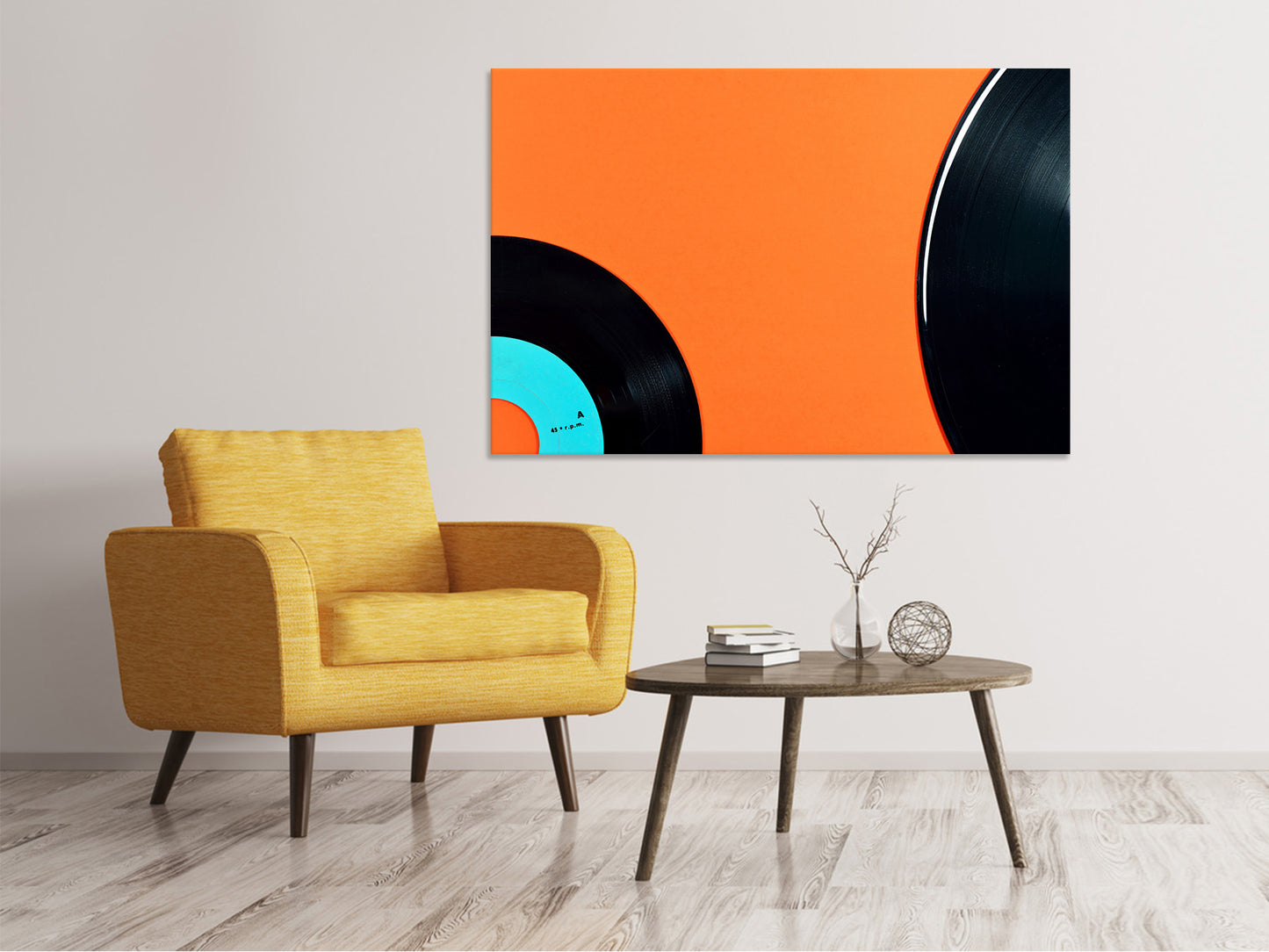 Leinwandbild Retro Schallplatten Motiv