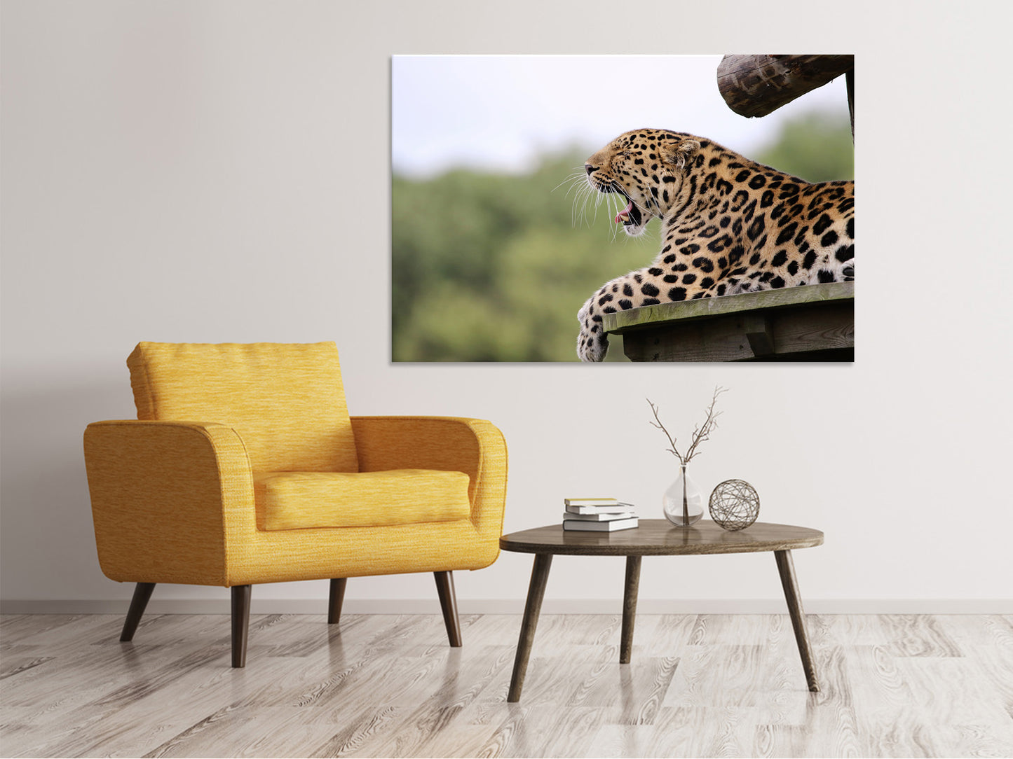 Leinwandbild Müder Leopard