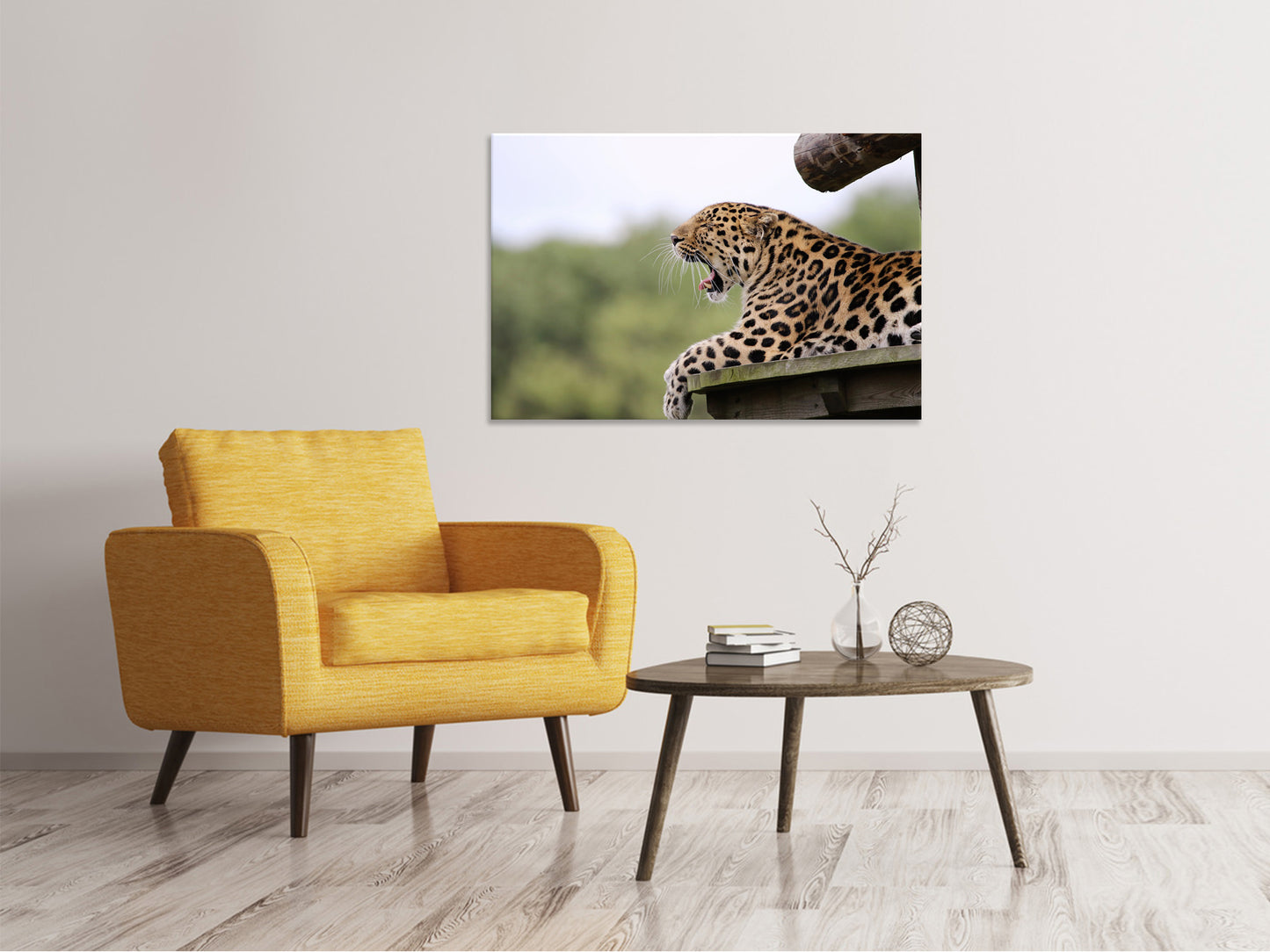 Leinwandbild Müder Leopard