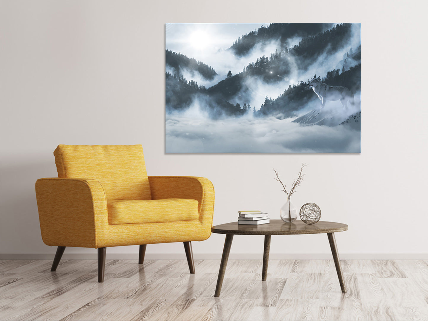 Leinwandbild Der Wolf in den Wäldern