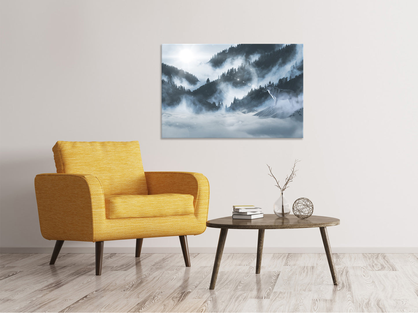 Leinwandbild Der Wolf in den Wäldern