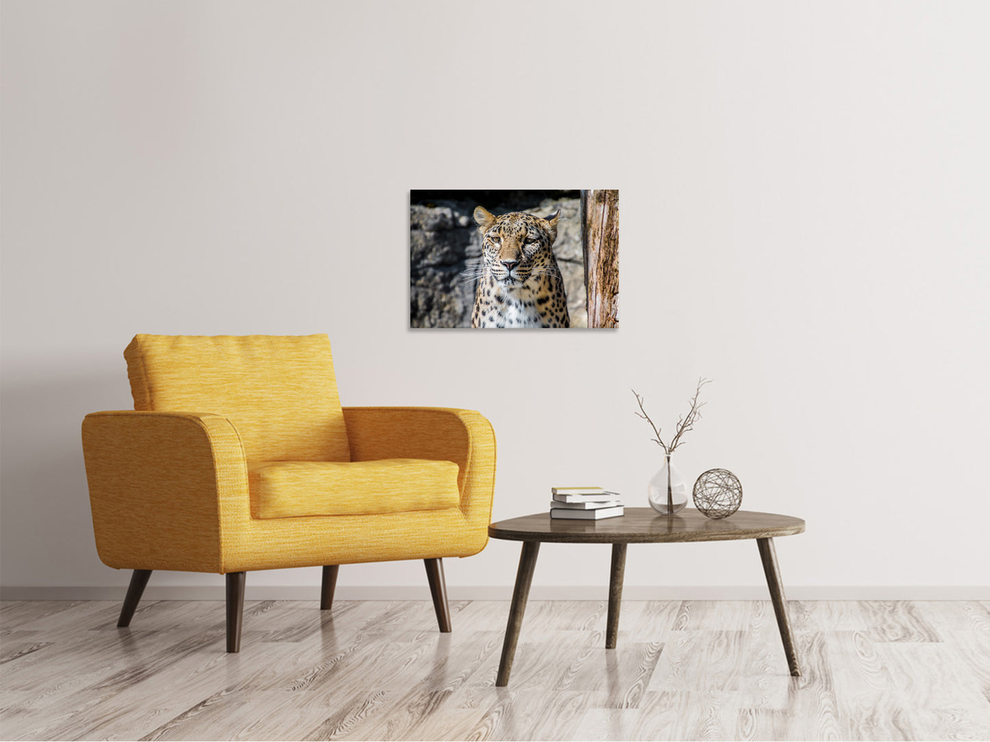 Leinwandbild Leopard auf der Lauer