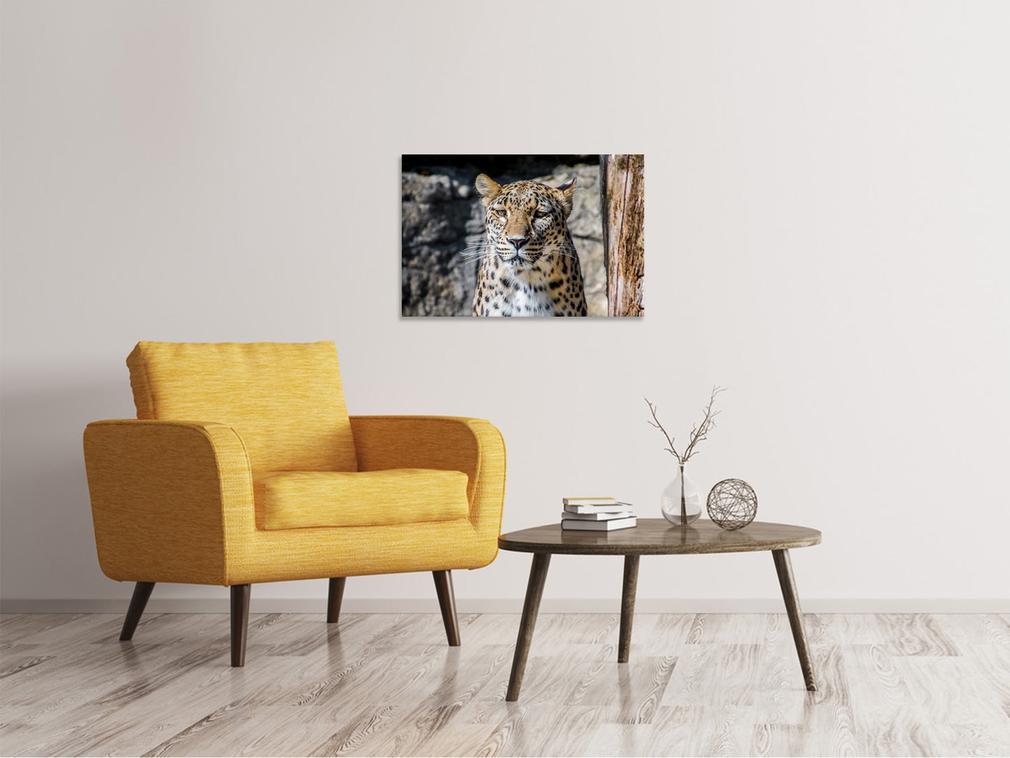 Leinwandbild Leopard auf der Lauer