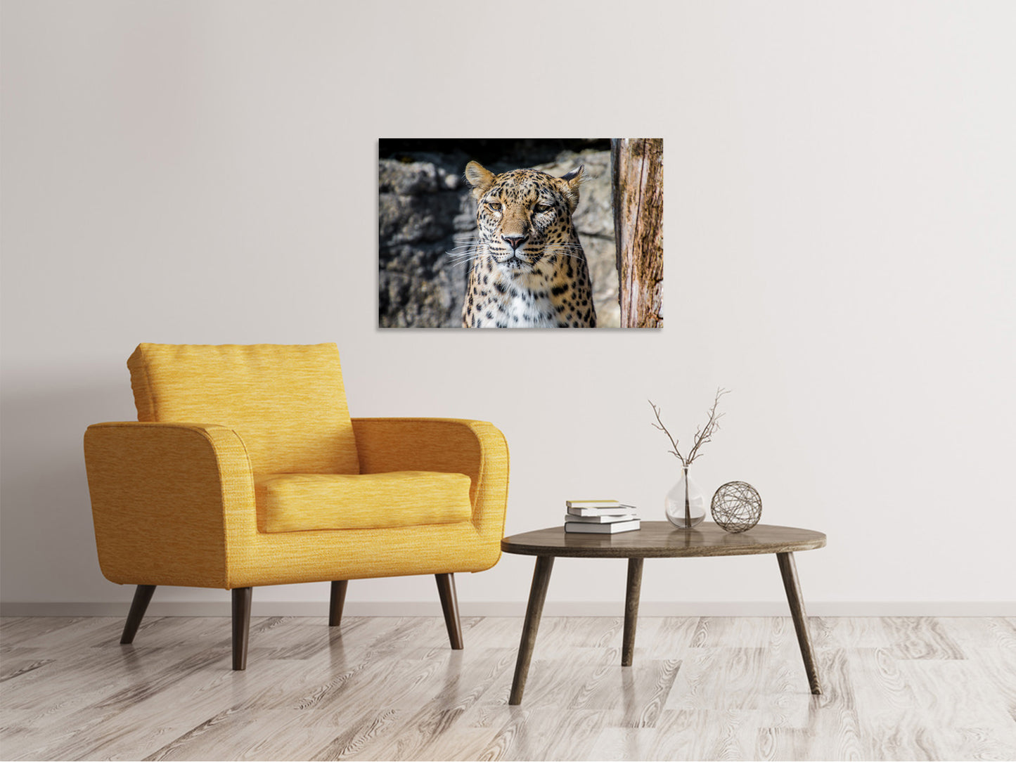 Leinwandbild Leopard auf der Lauer