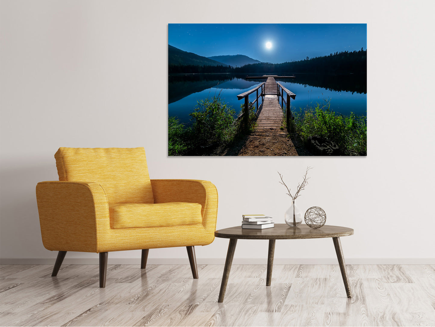 Leinwandbild Eine Nacht bei Vollmond