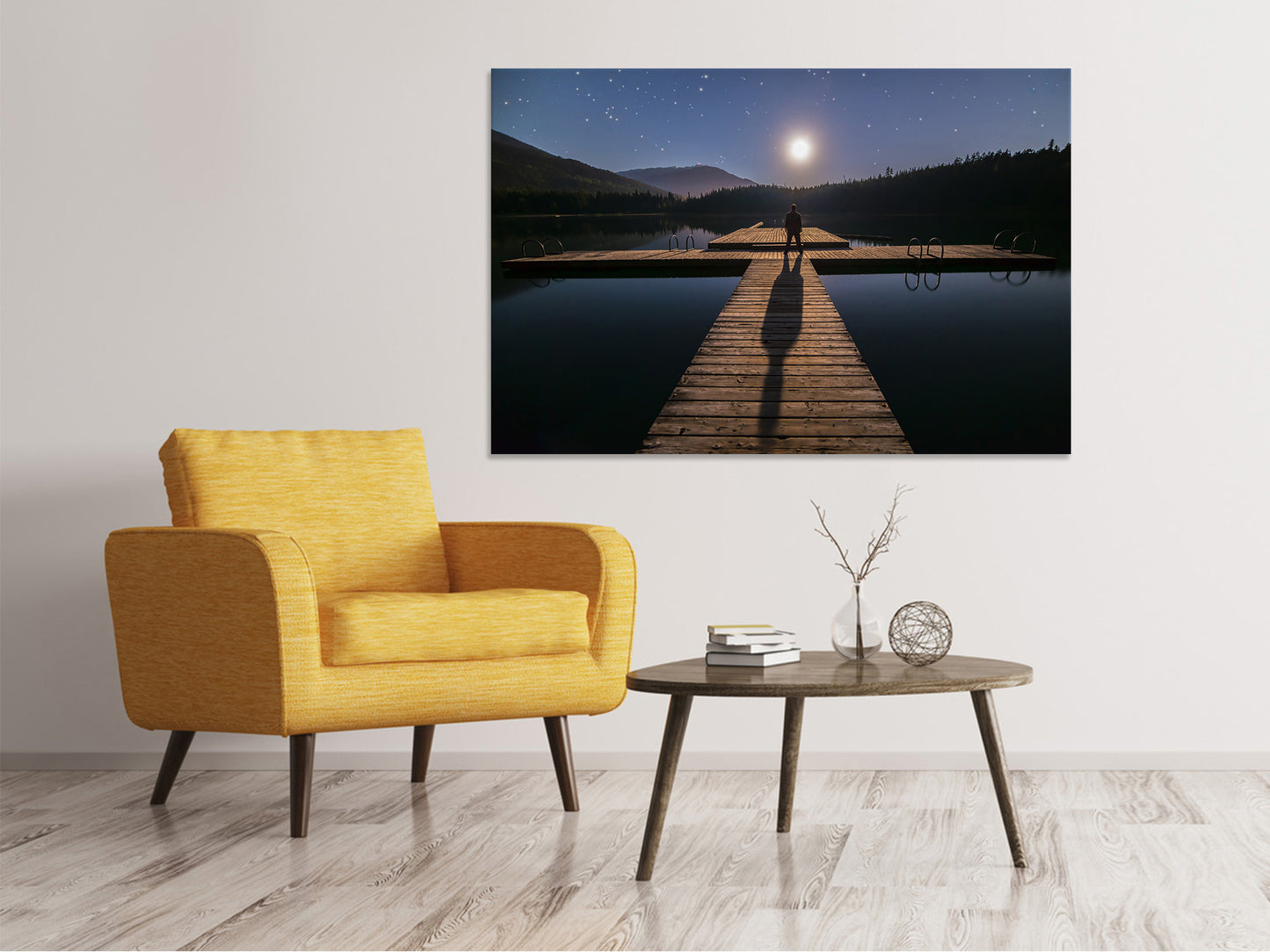 Leinwandbild Allein bei Vollmond