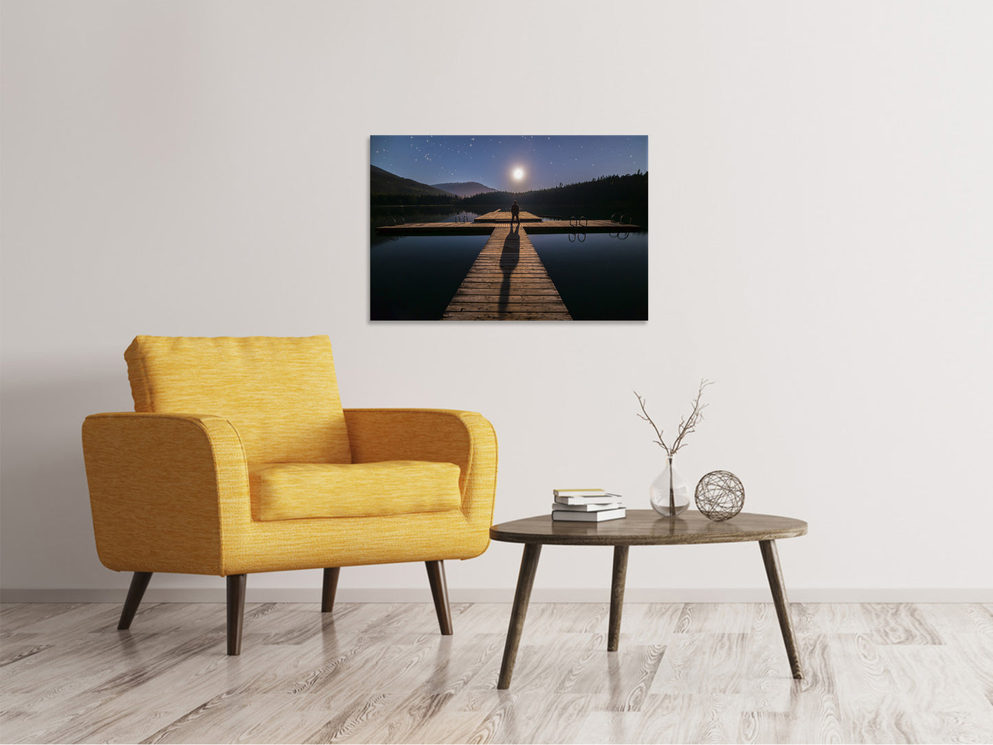 Leinwandbild Allein bei Vollmond
