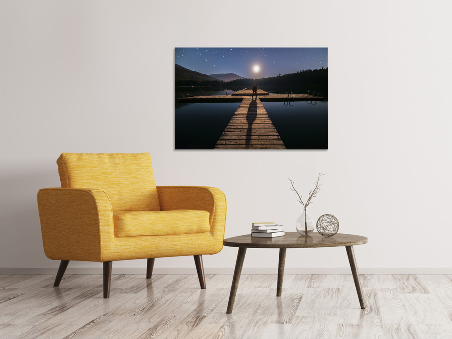 Leinwandbild Allein bei Vollmond