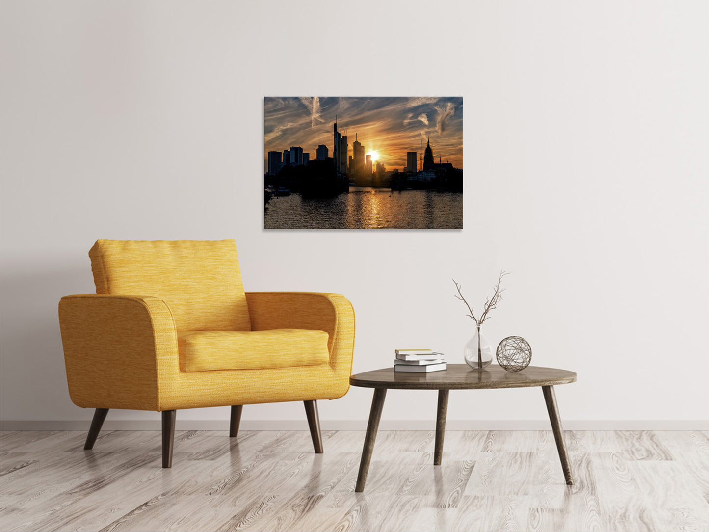 Leinwandbild Sonnenuntergang an der Skyline