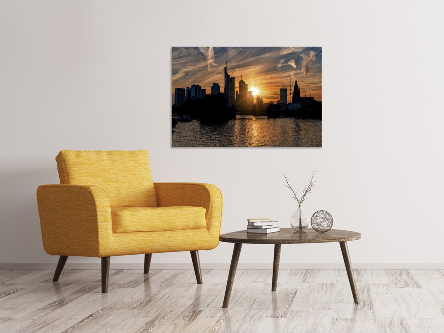 Leinwandbild Sonnenuntergang an der Skyline