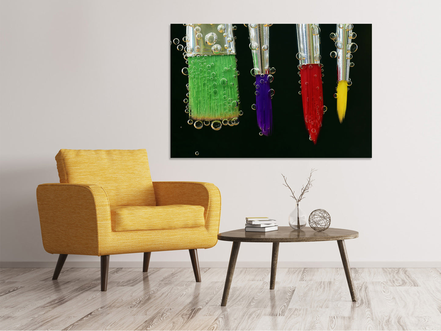Leinwandbild Pinsel im Wasser