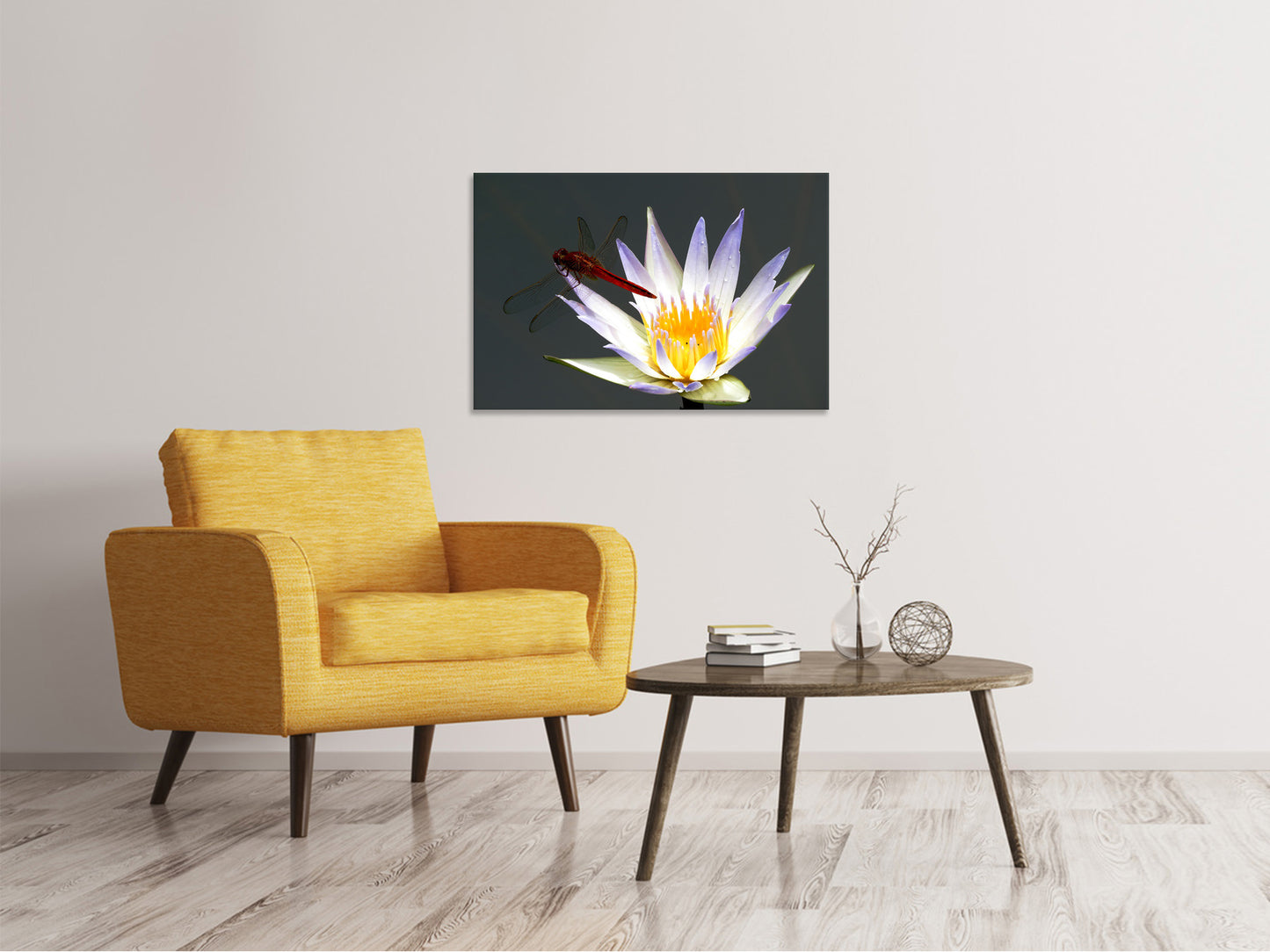 Leinwandbild Die Libelle auf der Blüte