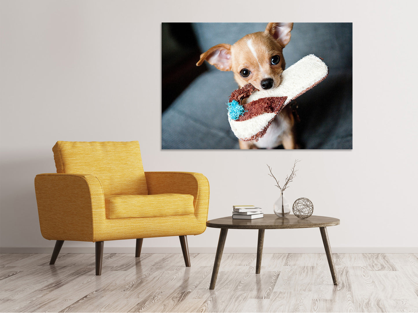 Leinwandbild Gehorsamer Chihuahua