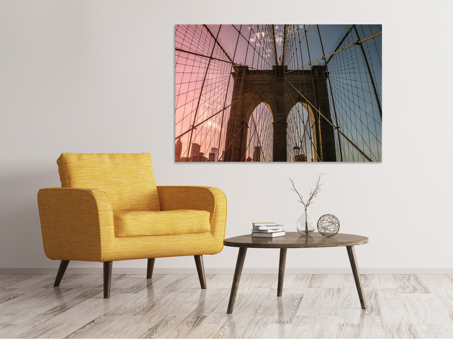 Leinwandbild Brooklyn Bridge Close up