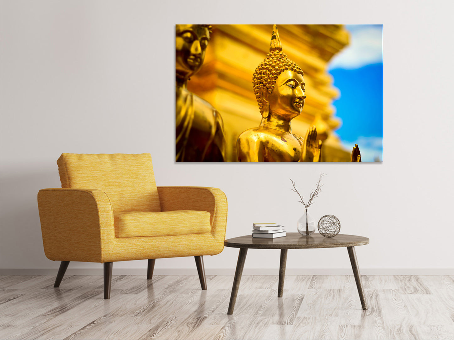 Leinwandbild Die goldenen Buddhas