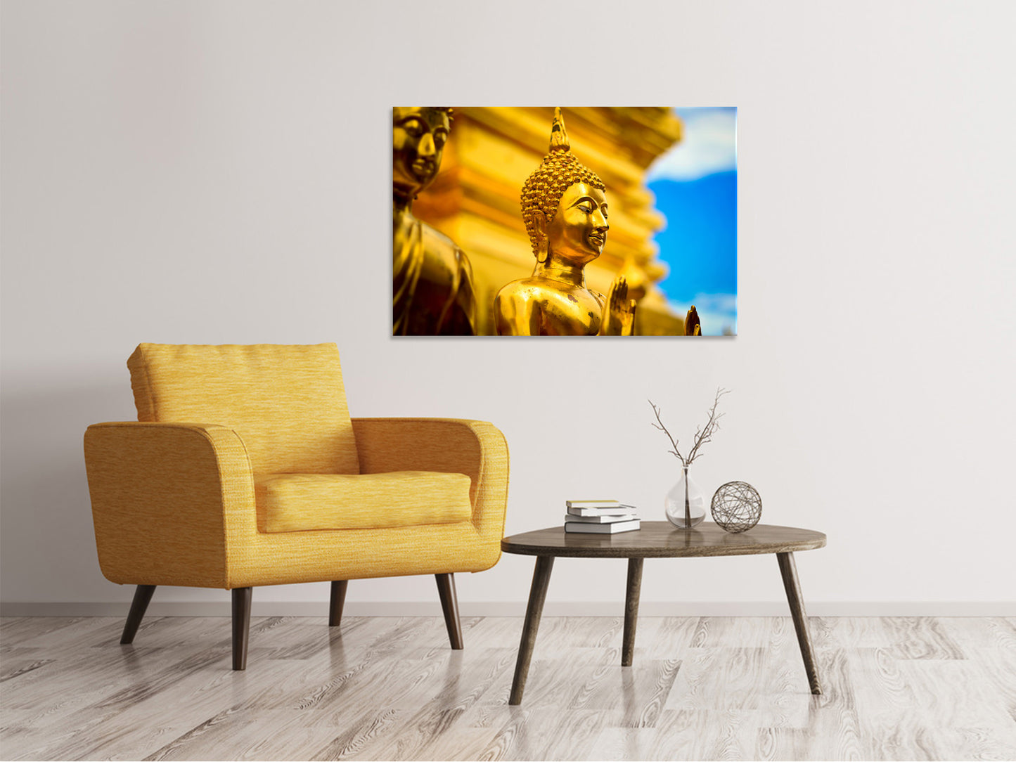 Leinwandbild Die goldenen Buddhas
