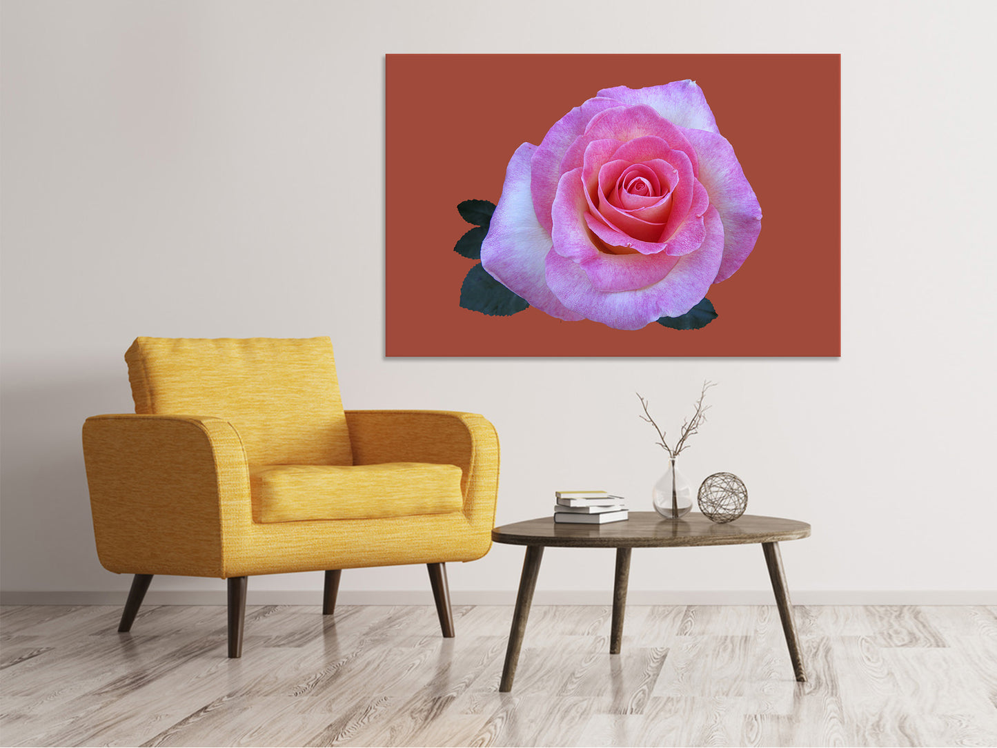Leinwandbild Rose in pink XXL
