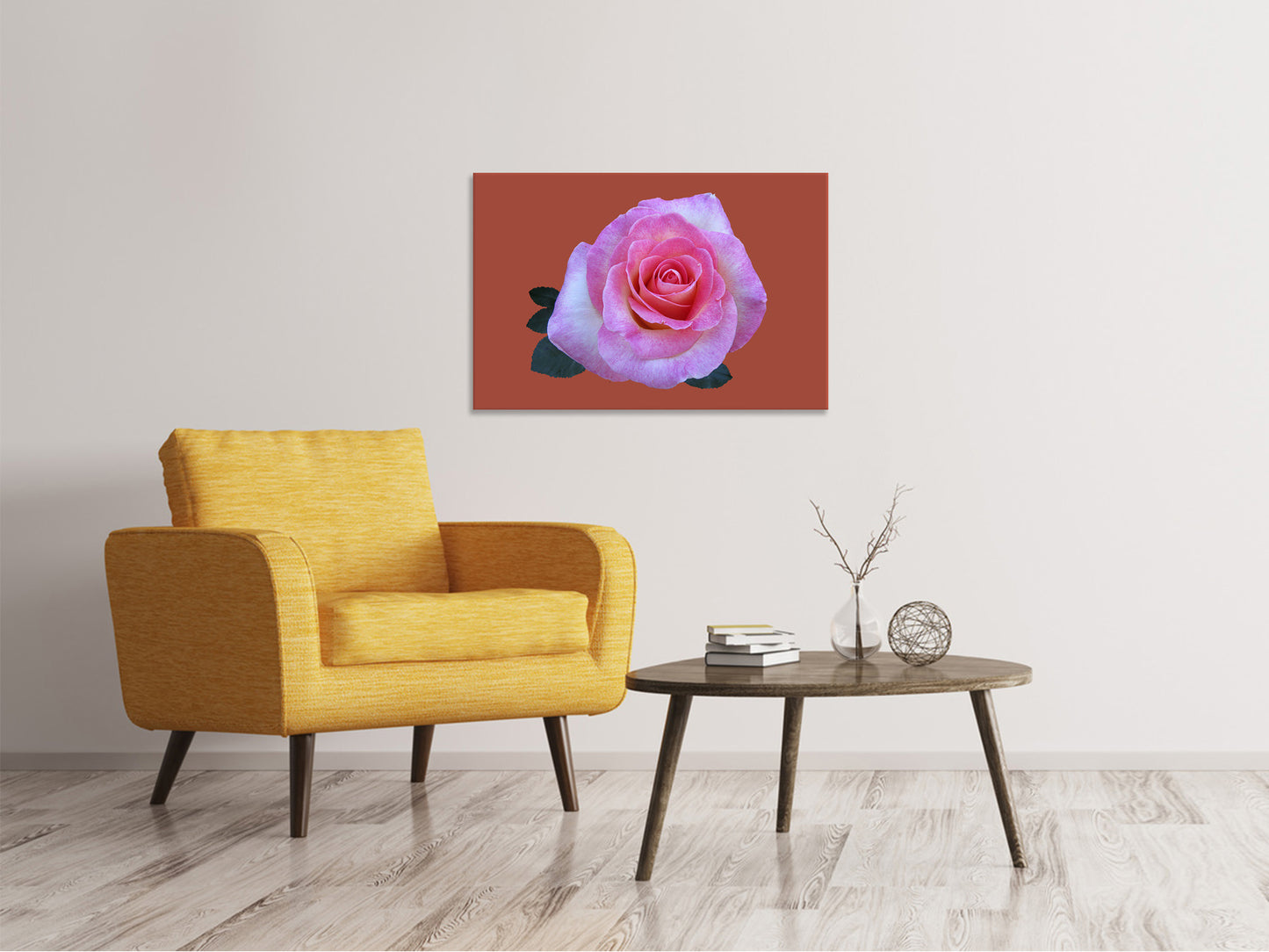 Leinwandbild Rose in pink XXL
