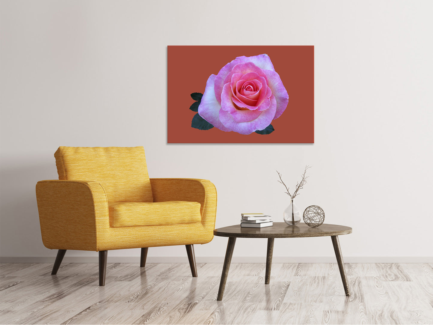 Leinwandbild Rose in pink XXL