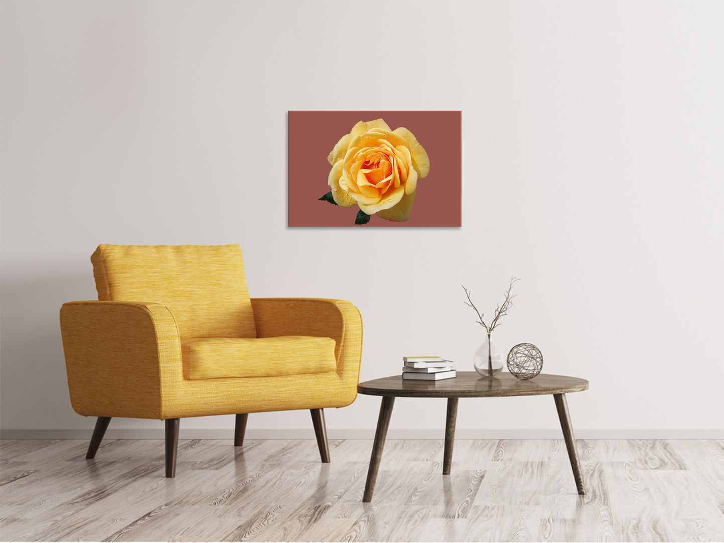 Leinwandbild Rose in gelb XXL