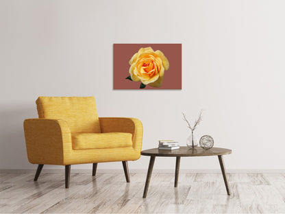 Leinwandbild Rose in gelb XXL
