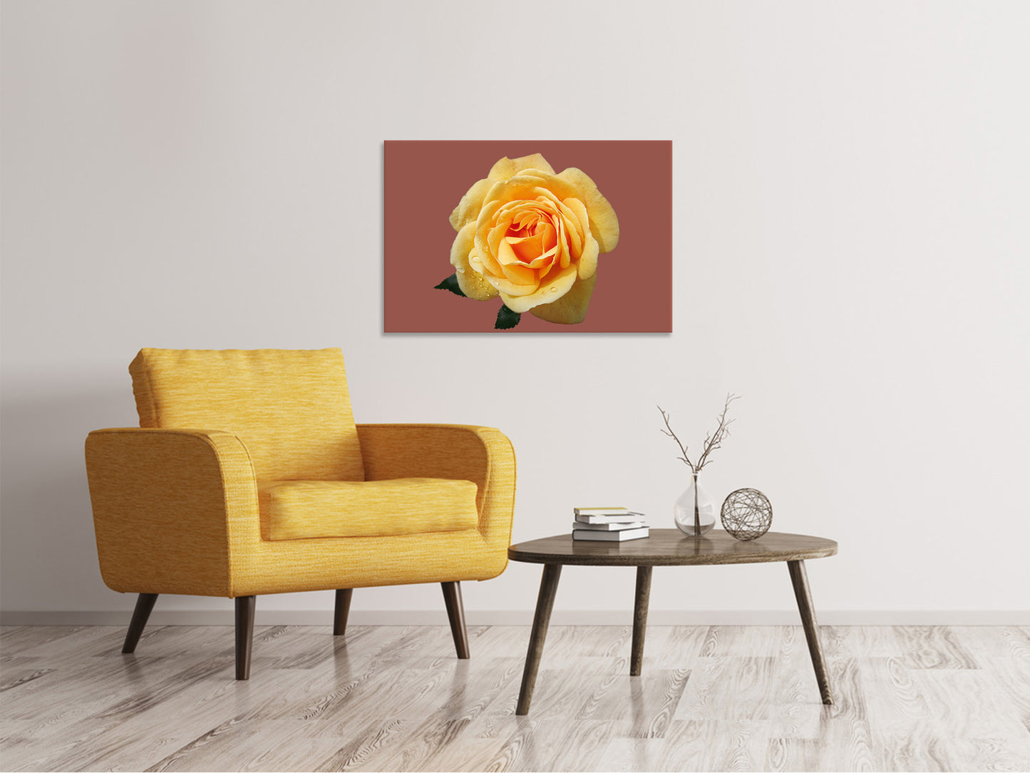 Leinwandbild Rose in gelb XXL