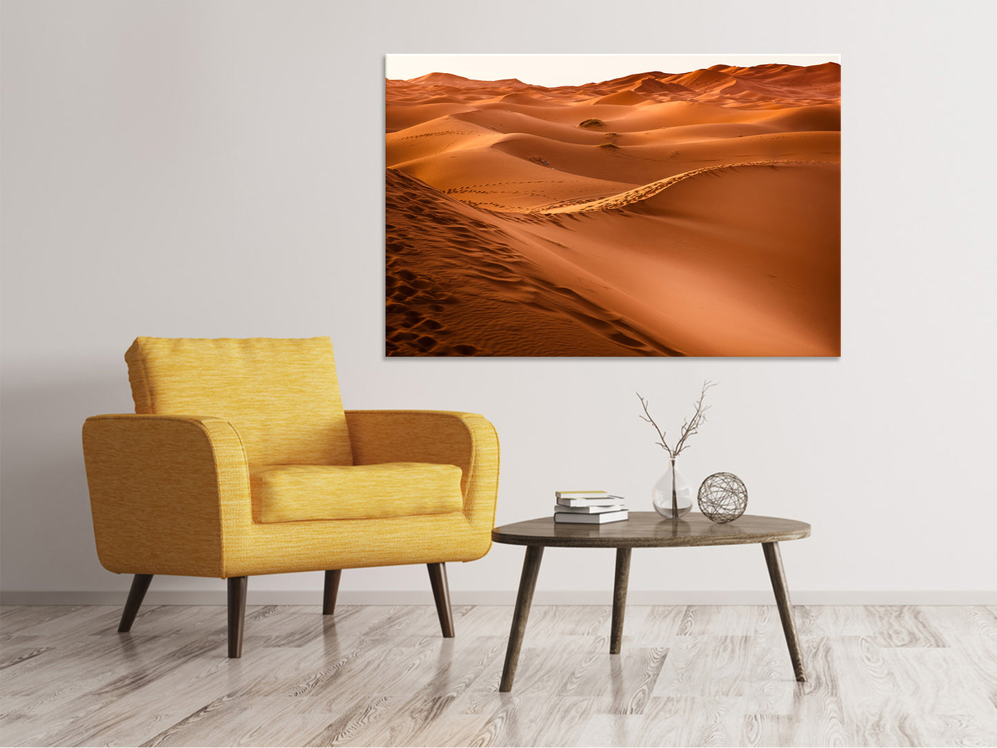 Leinwandbild Spuren in der Wüste