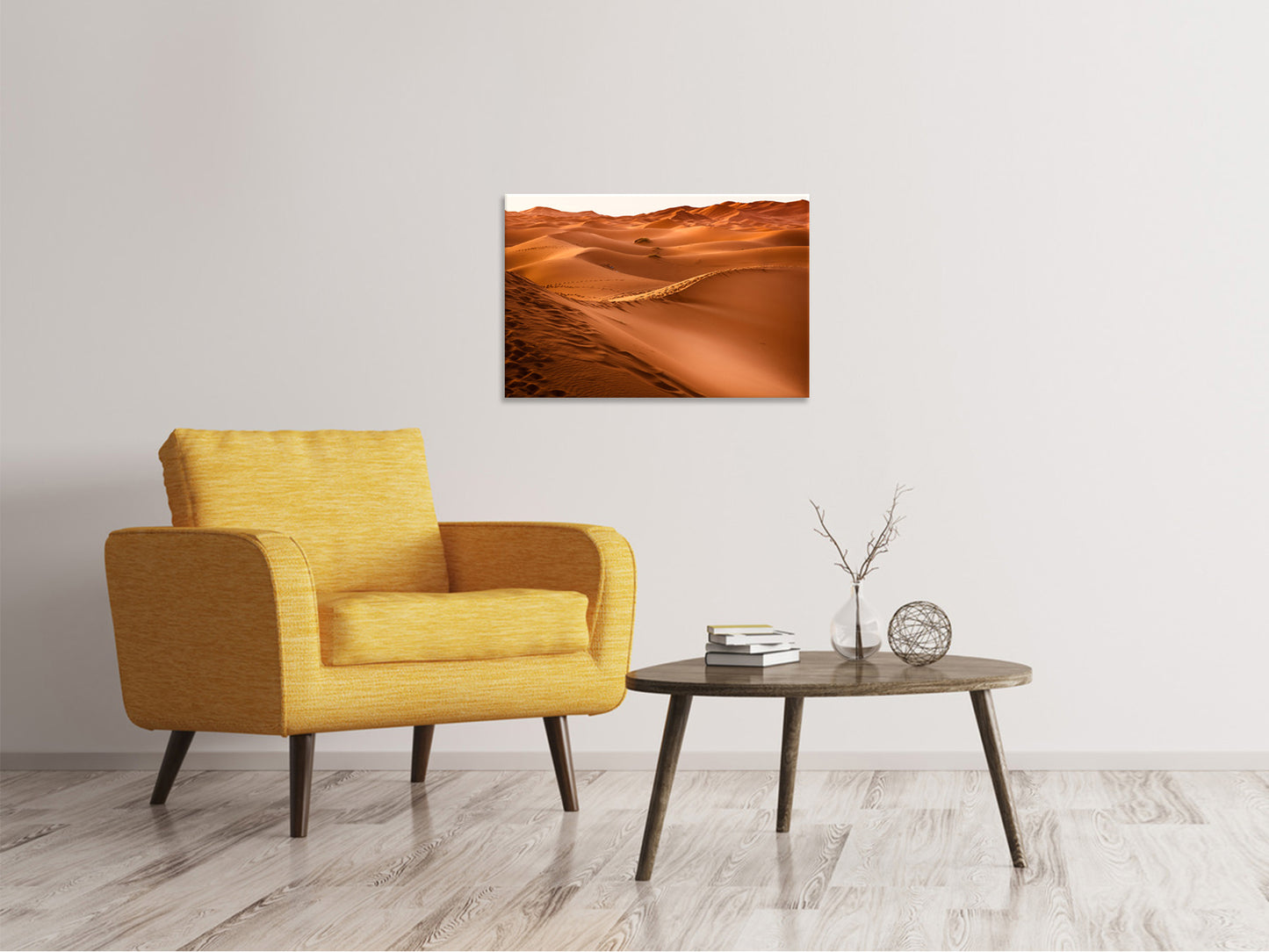 Leinwandbild Spuren in der Wüste