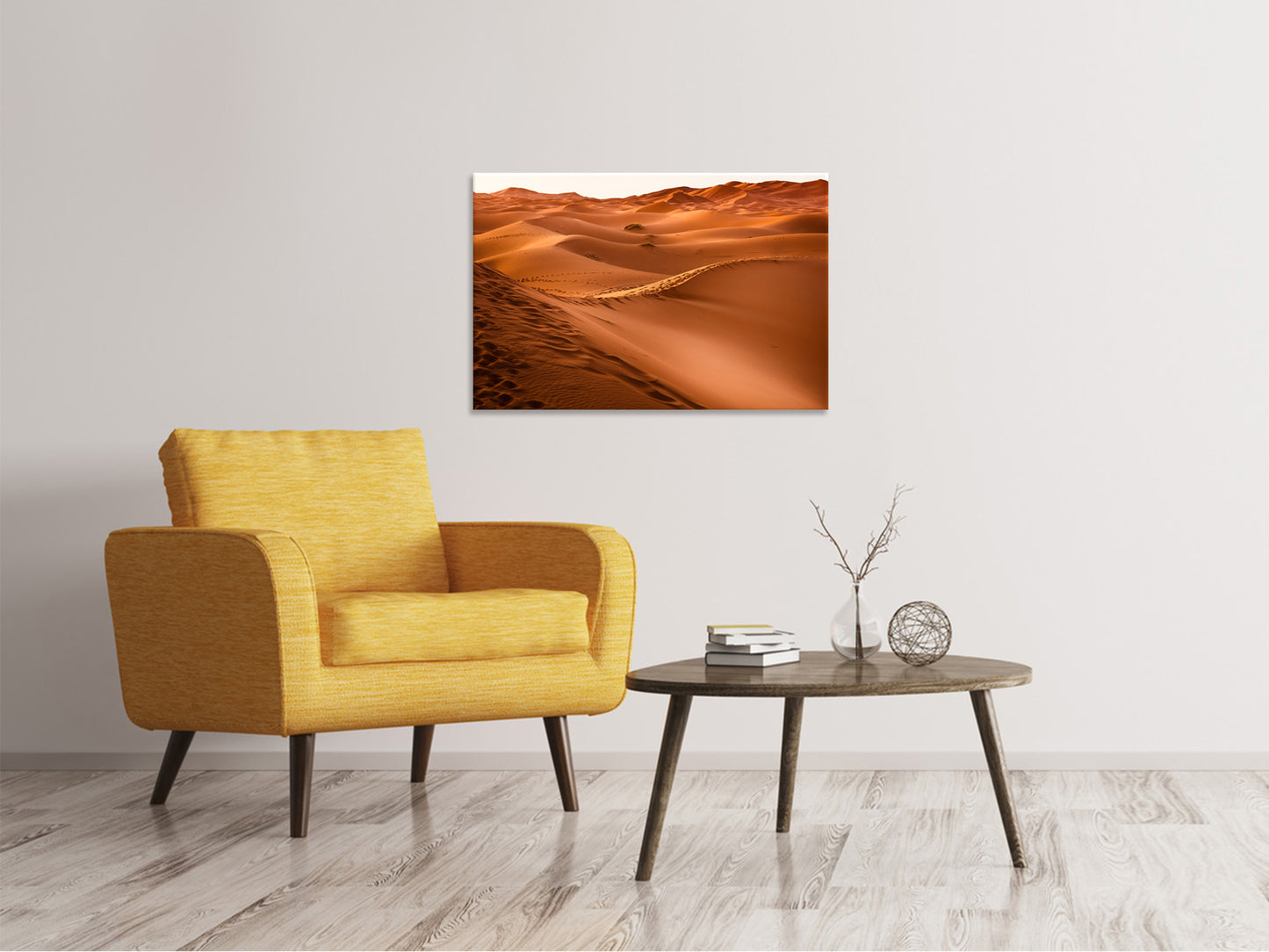 Leinwandbild Spuren in der Wüste