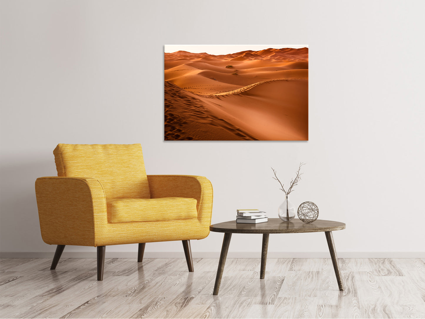 Leinwandbild Spuren in der Wüste