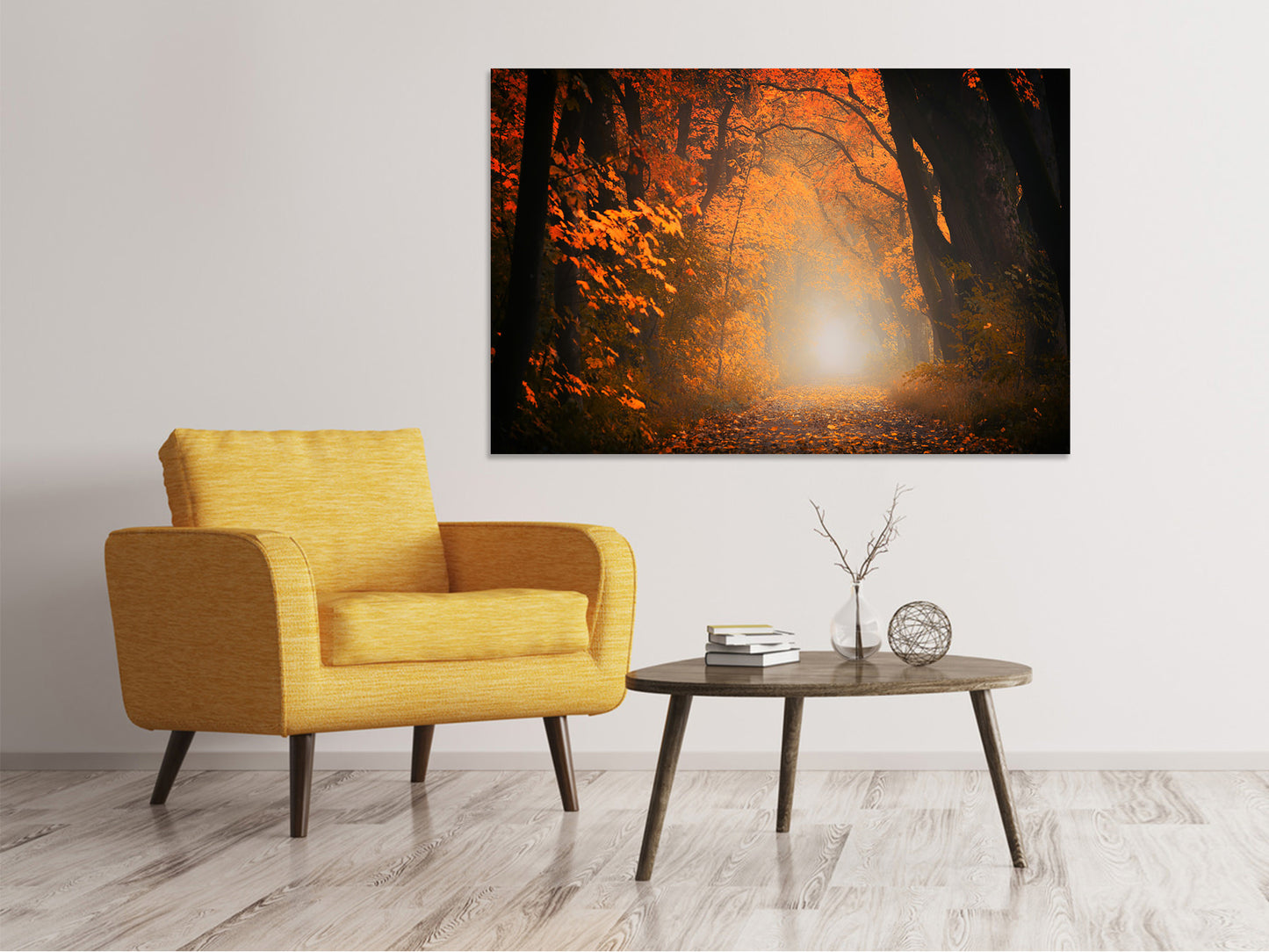 Leinwandbild Herbstlicht im Wald