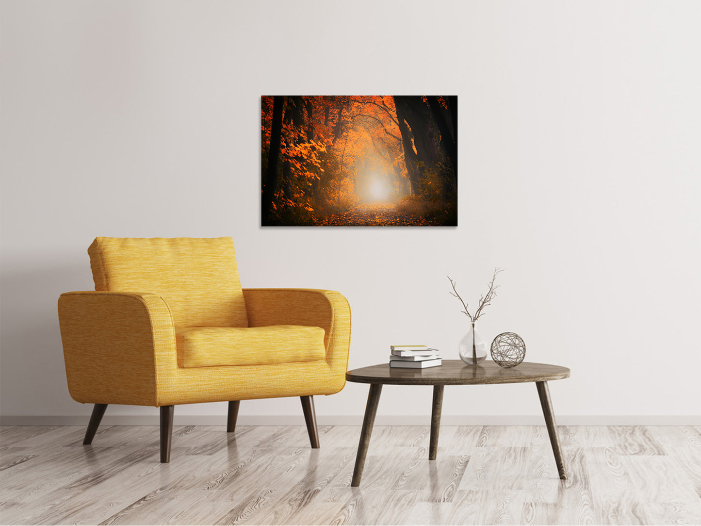 Leinwandbild Herbstlicht im Wald