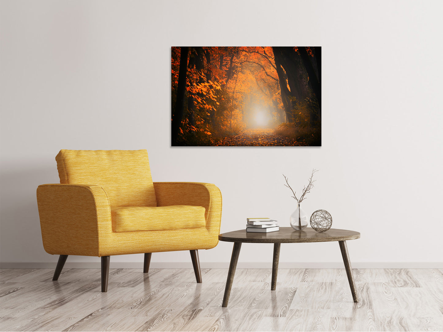 Leinwandbild Herbstlicht im Wald