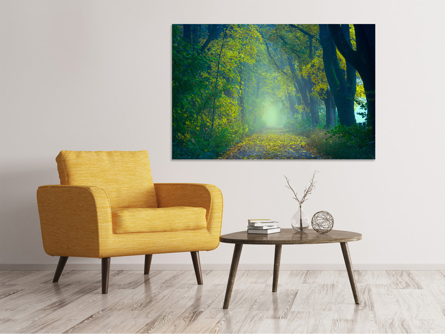 Leinwandbild Grüner Wald