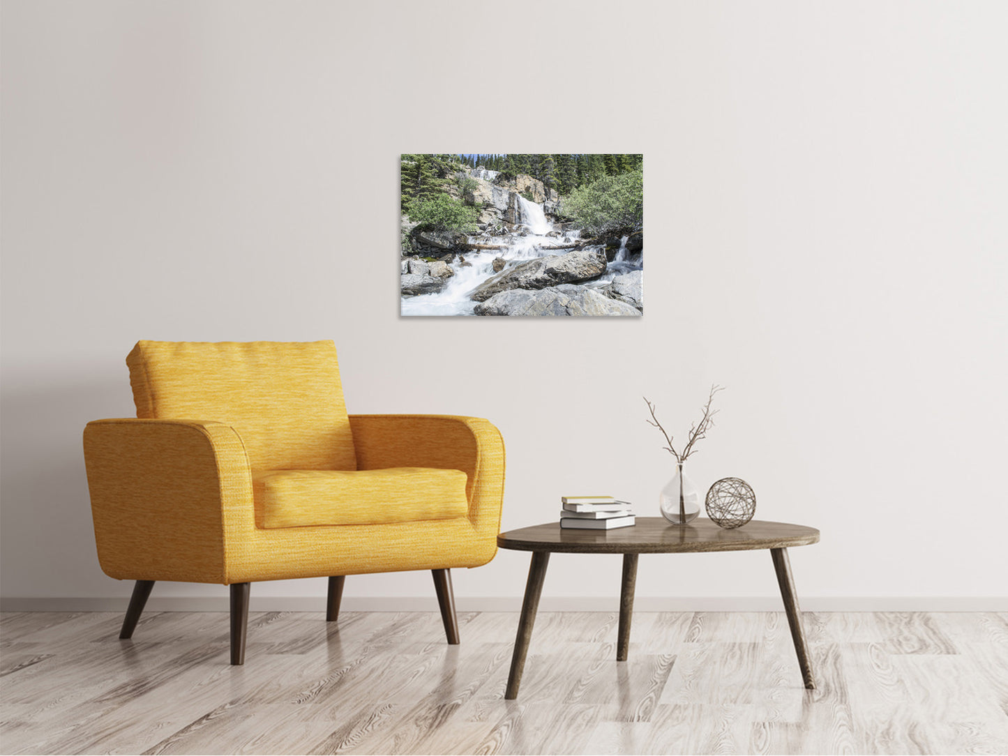 Leinwandbild Wilder Wasserfall im Wald