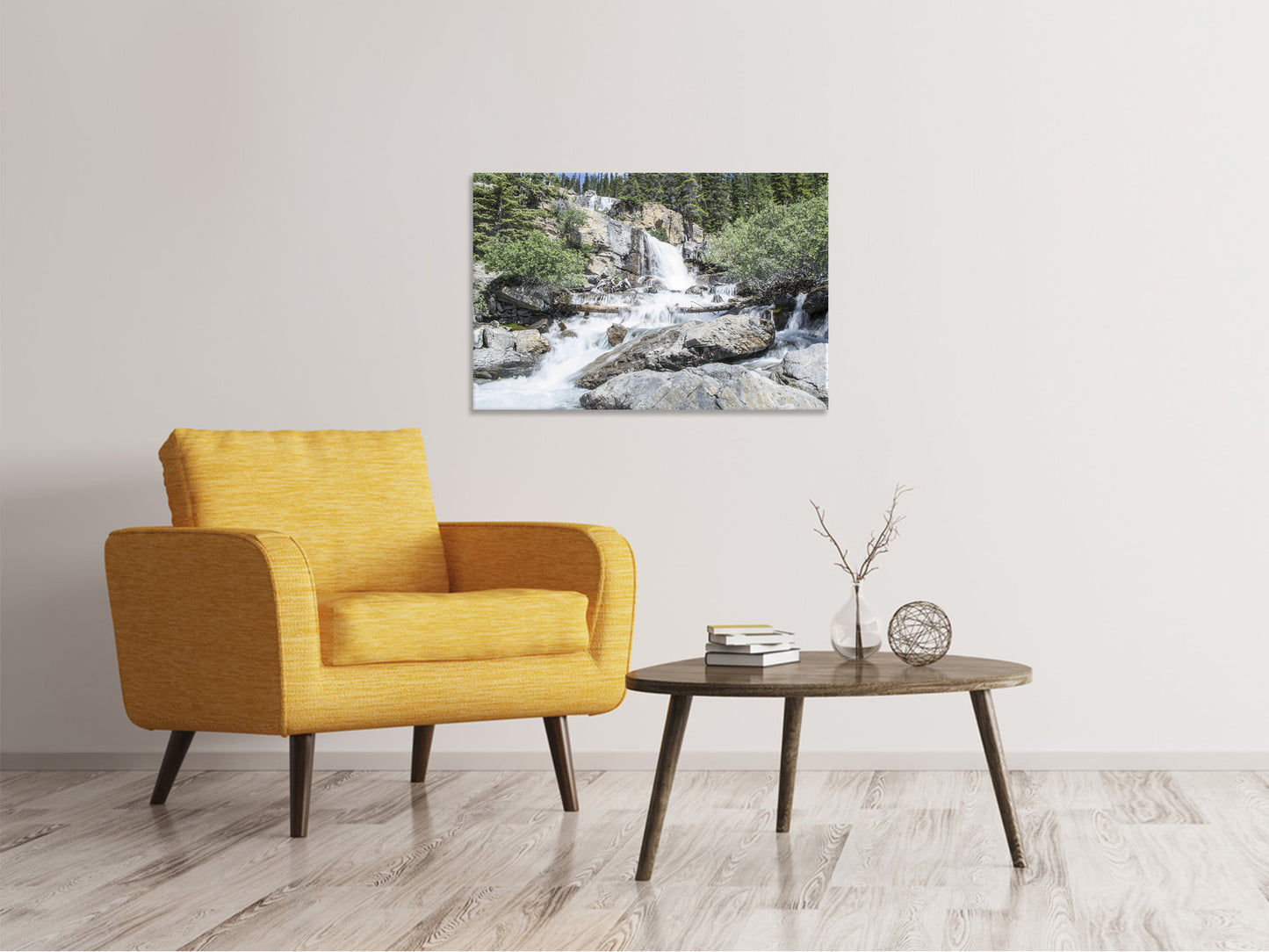 Leinwandbild Wilder Wasserfall im Wald